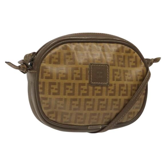 FENDI Zucchino Canvas Shoulder Bag Beige - Picture 1 of 12